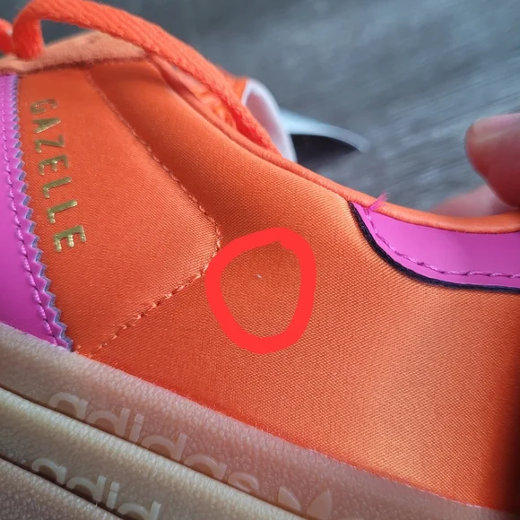 ADIDAS Orange Purple Gazelle Bold Lace Up Sneakers Size 9 - Picture 10 of 15